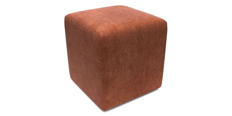Cube Footstool in Peruvian homespun fabric