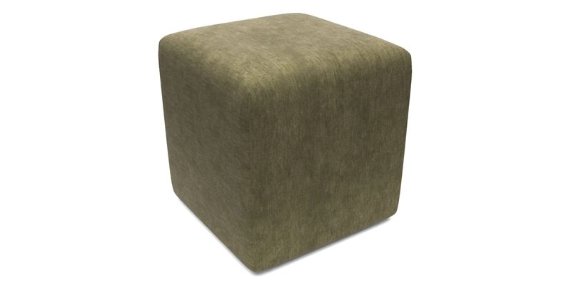 Cube Footstool in Peruvian homespun fabric