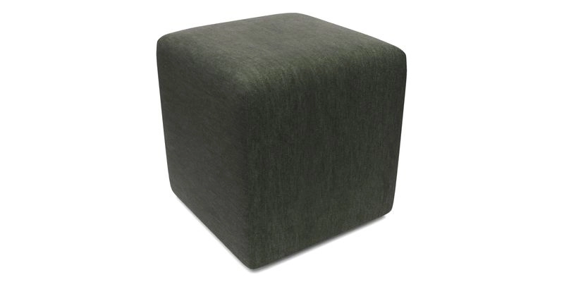 Cube Footstool in Peruvian homespun fabric