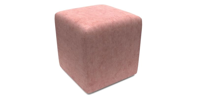Cube Footstool in Peruvian homespun fabric