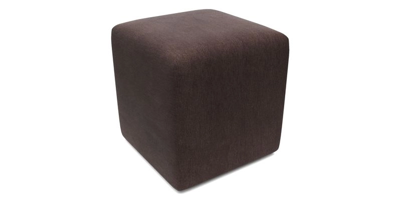 Cube Footstool in Peruvian homespun fabric