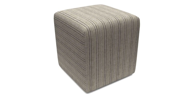 Cube Footstool in Peruvian homespun fabric