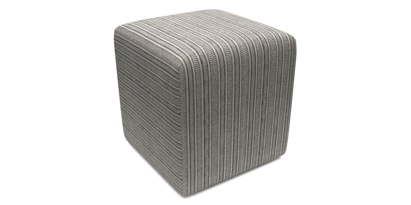 Cube Footstool in Peruvian homespun fabric