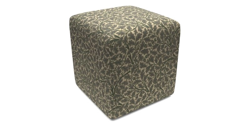 Cube Footstool in Peruvian homespun fabric