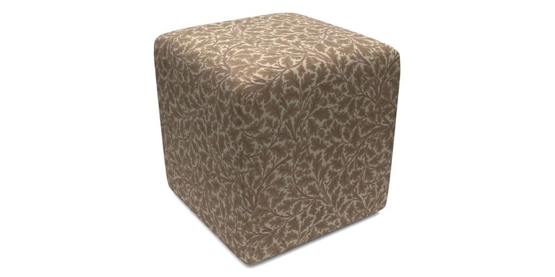 Cube Footstool in Peruvian homespun fabric