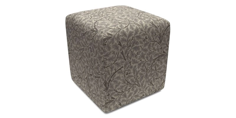 Cube Footstool in Peruvian homespun fabric