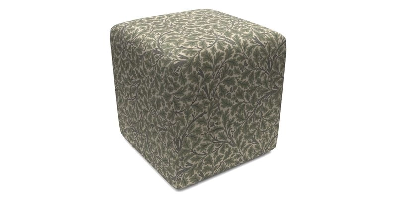 Cube Footstool in Peruvian homespun fabric
