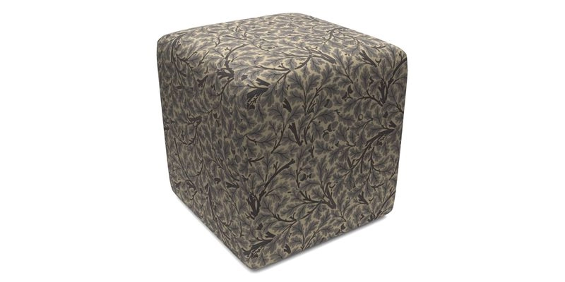 Cube Footstool in Peruvian homespun fabric