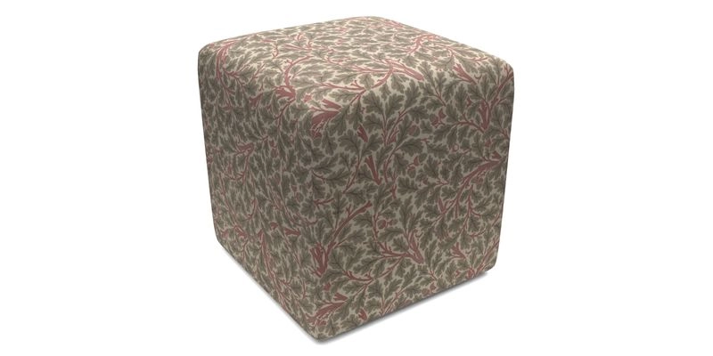 Cube Footstool in Peruvian homespun fabric