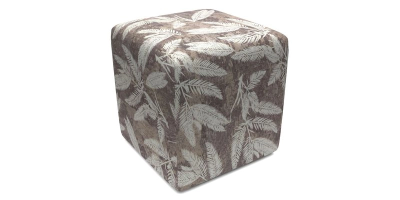 Cube Footstool in Peruvian homespun fabric