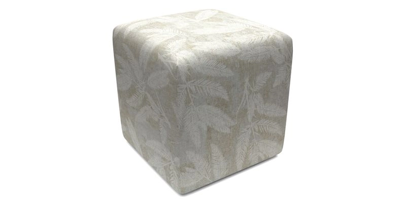 Cube Footstool in Peruvian homespun fabric