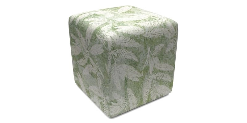Cube Footstool in Peruvian homespun fabric