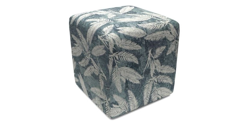 Cube Footstool in Peruvian homespun fabric