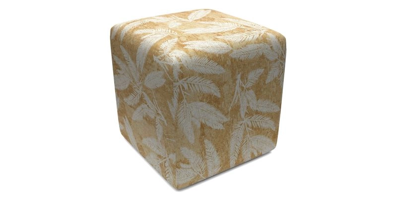 Cube Footstool in Peruvian homespun fabric