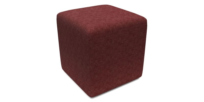 Cube Footstool in Peruvian homespun fabric