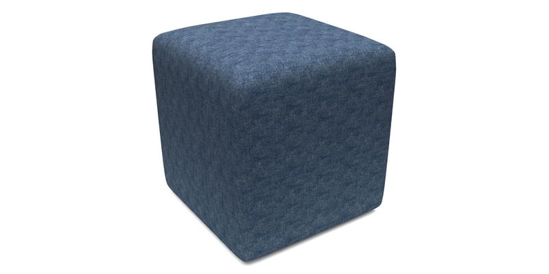 Cube Footstool in Peruvian homespun fabric