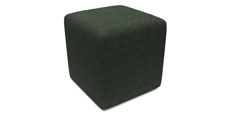 Cube Footstool in Peruvian homespun fabric