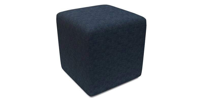 Cube Footstool in Peruvian homespun fabric