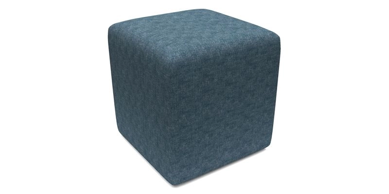 Cube Footstool in Peruvian homespun fabric