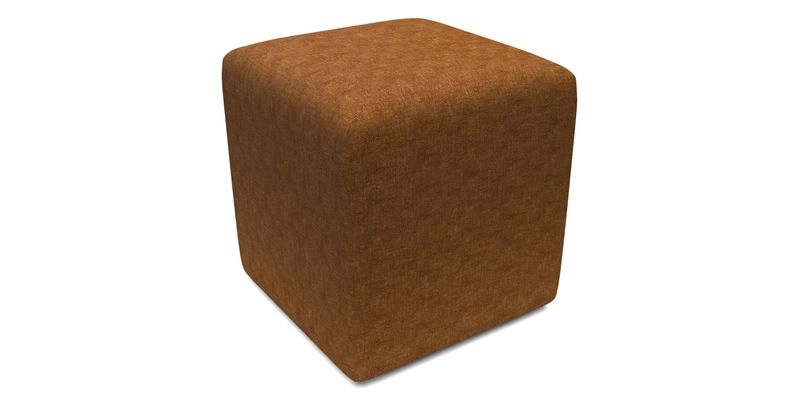 Cube Footstool in Peruvian homespun fabric