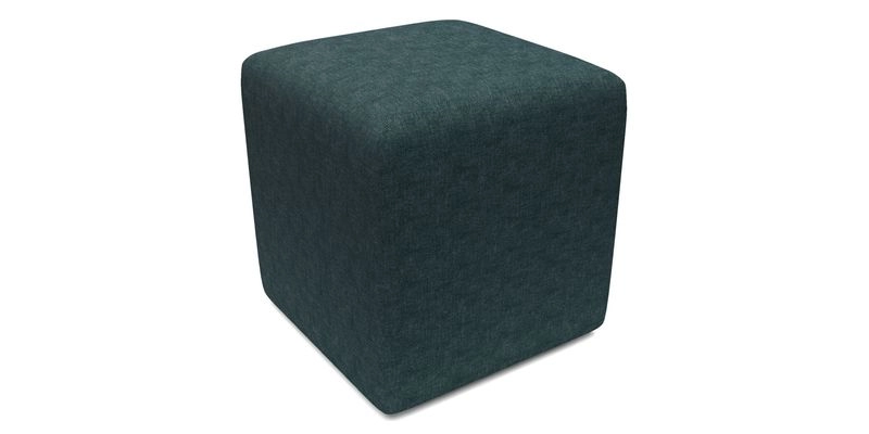 Cube Footstool in Peruvian homespun fabric