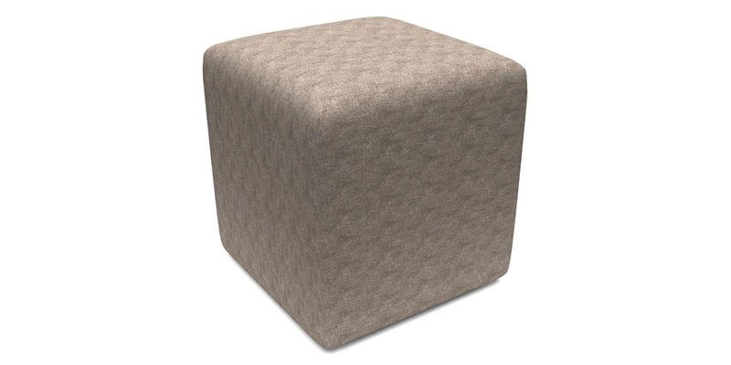 Cube Footstool in Peruvian homespun fabric