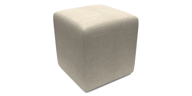 Cube Footstool in Peruvian homespun fabric