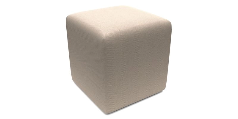 Cube Footstool in Peruvian homespun fabric