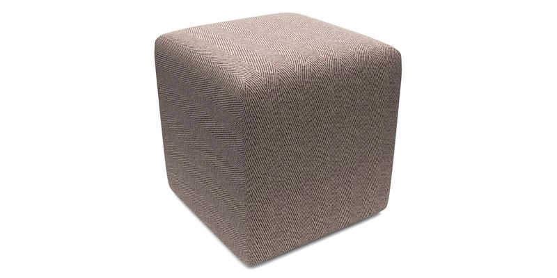 Cube Footstool in Peruvian homespun fabric