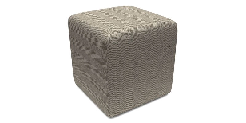 Cube Footstool in Peruvian homespun fabric