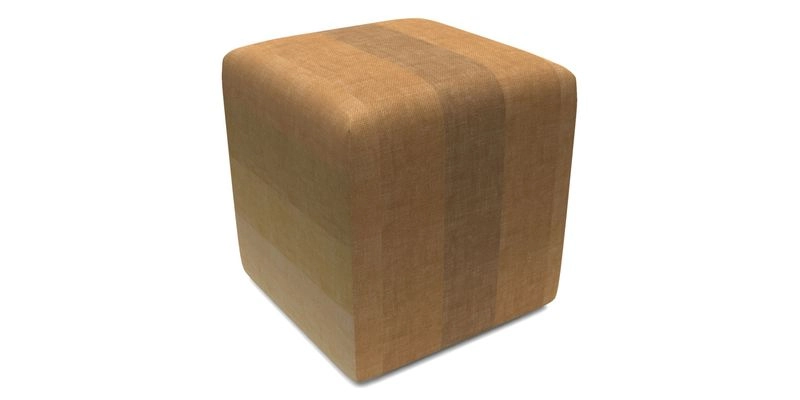 Cube Footstool in Peruvian homespun fabric