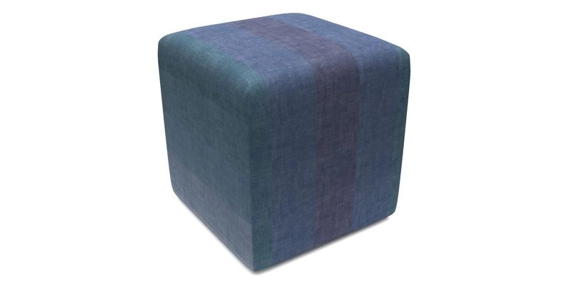 Cube Footstool in Peruvian homespun fabric