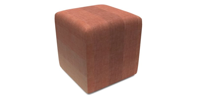 Cube Footstool in Peruvian homespun fabric