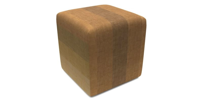 Cube Footstool in Peruvian homespun fabric