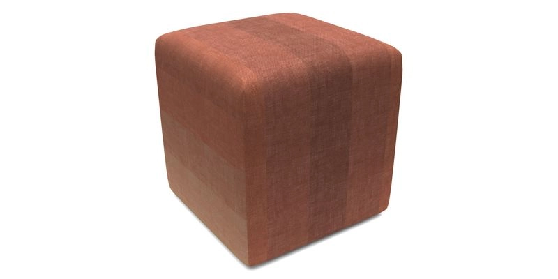 Cube Footstool in Peruvian homespun fabric