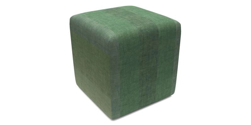 Cube Footstool in Peruvian homespun fabric