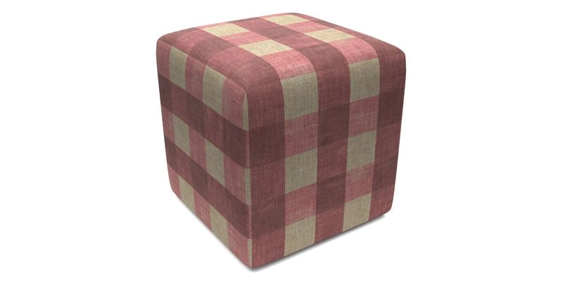 Cube Footstool in Peruvian homespun fabric