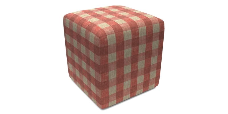 Cube Footstool in Peruvian homespun fabric