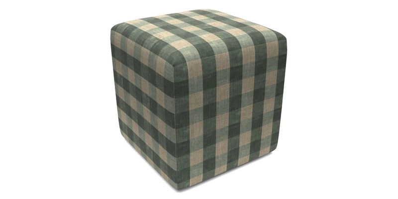 Cube Footstool in Peruvian homespun fabric