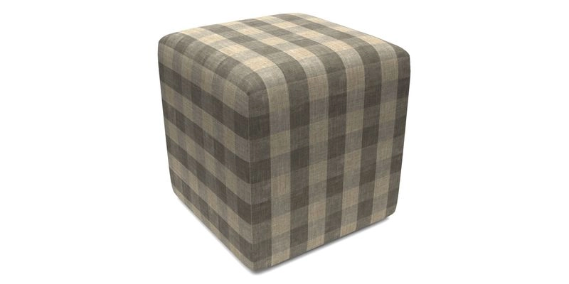Cube Footstool in Peruvian homespun fabric