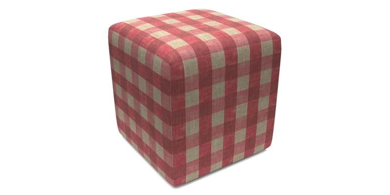 Cube Footstool in Peruvian homespun fabric