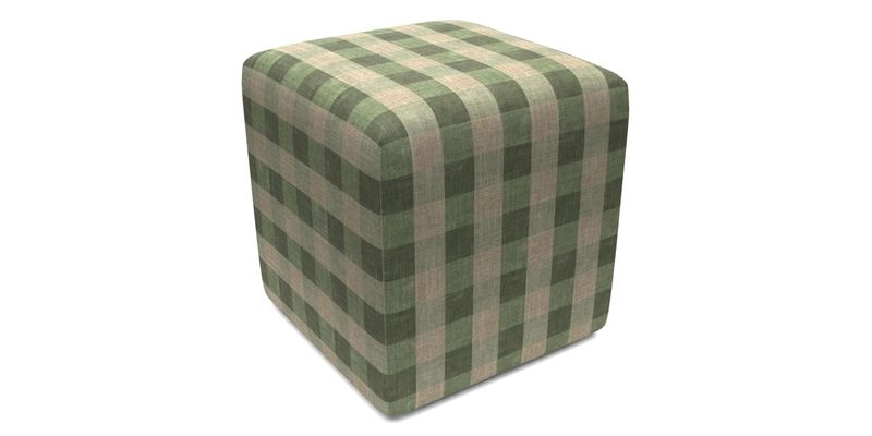 Cube Footstool in Peruvian homespun fabric