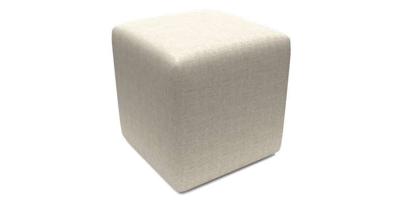 Cube Footstool in Peruvian homespun fabric
