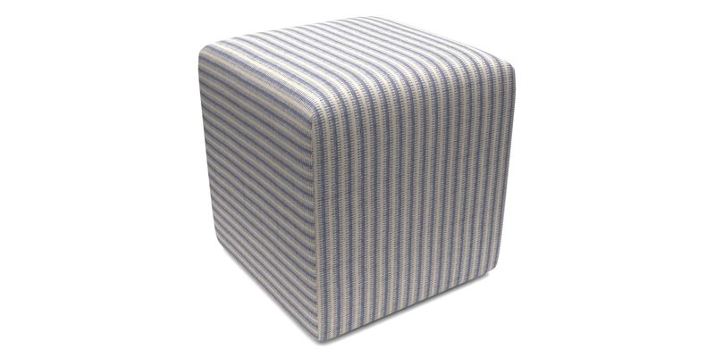 Cube Footstool in Peruvian homespun fabric