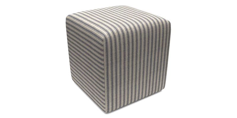 Cube Footstool in Peruvian homespun fabric
