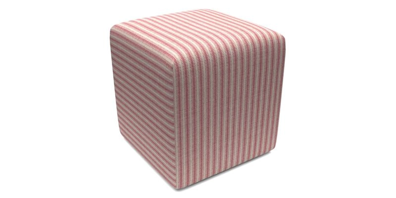 Cube Footstool in Peruvian homespun fabric