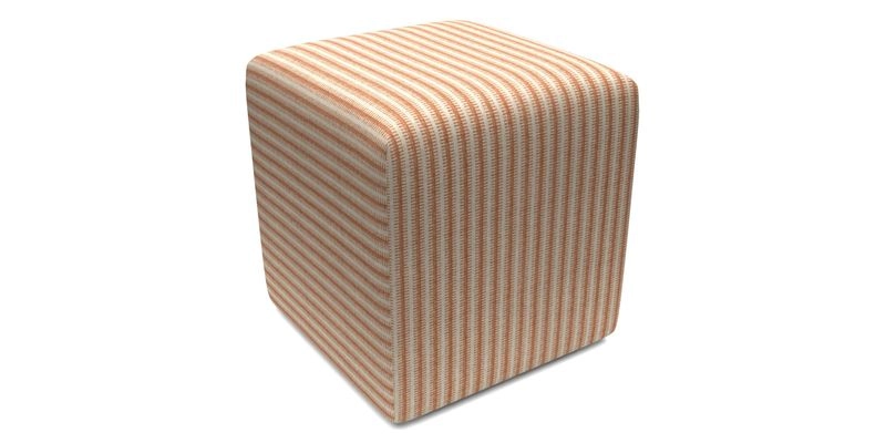 Cube Footstool in Peruvian homespun fabric