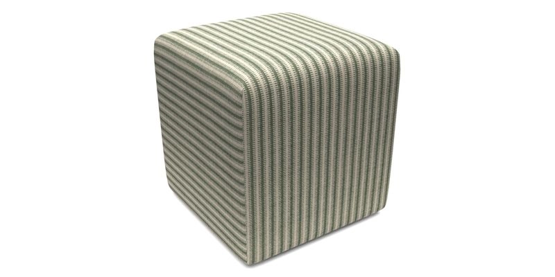 Cube Footstool in Peruvian homespun fabric