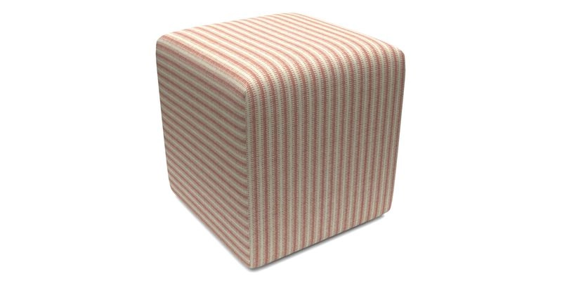 Cube Footstool in Peruvian homespun fabric