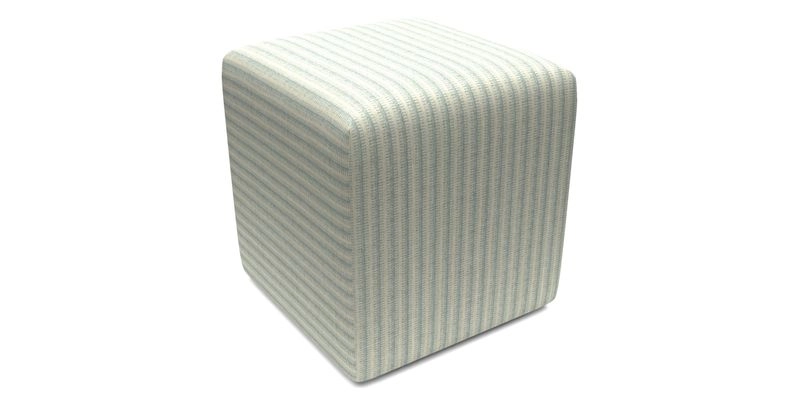 Cube Footstool in Peruvian homespun fabric